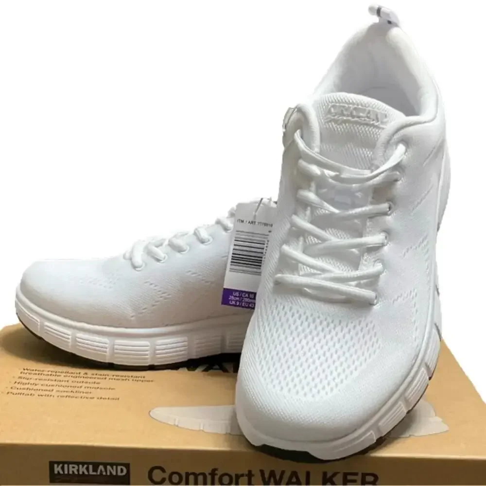 Kirkland Men's Sneaker Slip Comfort Walker White Size 10 NIB NEW